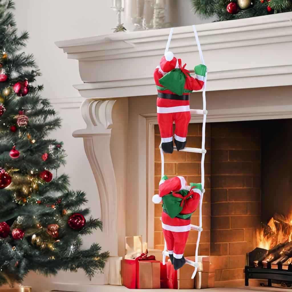 Santa Claus Climbing Ladder Pendant Merry Christmas Decoration For Home 2025 Navidad Cristmas Tree Ornament 2026 New Year Gift