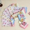 3-Pack Women 43cm Bridal Souvenirs Square Towel Handkerchief Wipe Sweat Pure Cotton Absorbent Printed Floral Placemats