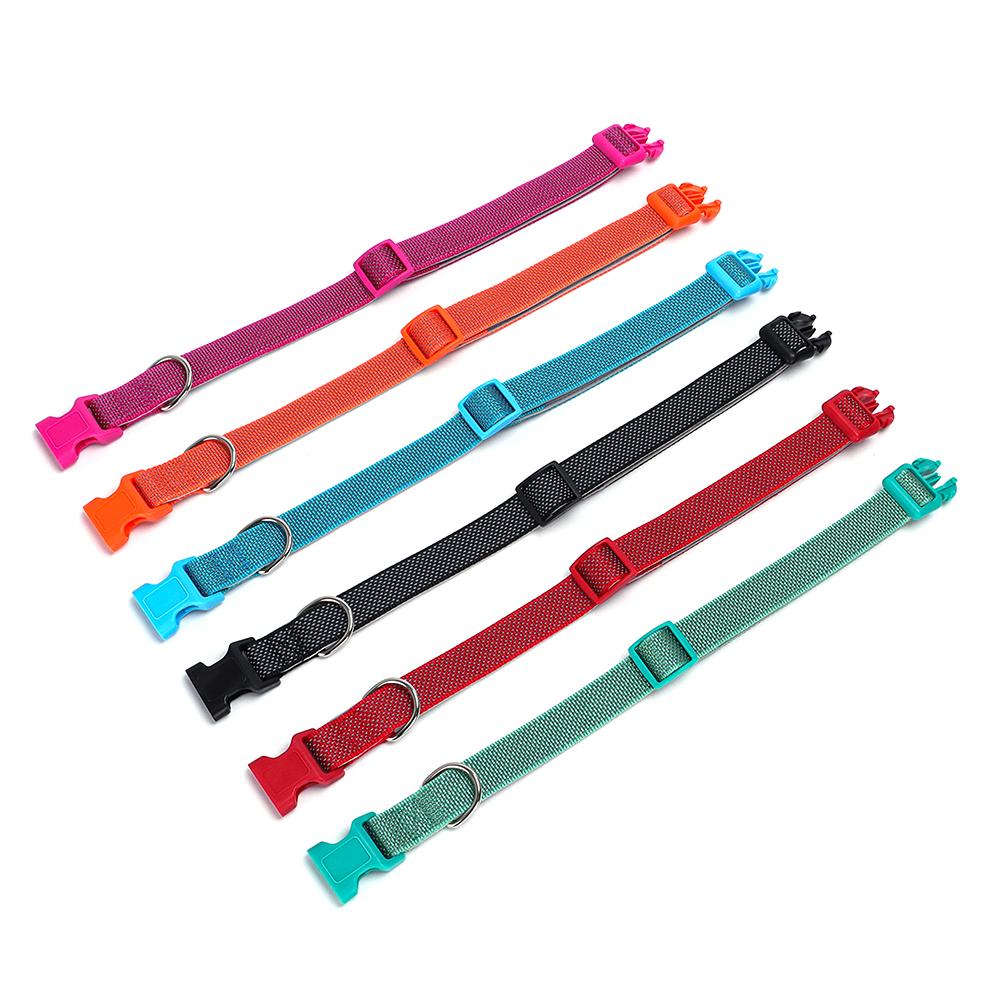 Reflektierendes Hundehalsband für Haustiere, strapazierfähiges Hundehalsband aus Nylon, verstellbare Welpenhalsbänder für kleine und große Mopshunde, Sicherheit bei Nacht