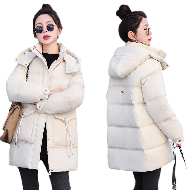 Down and padded jacket women's winter 2025 Korean version of the new women's fashion casual thickened warm mid-length hooded jacket