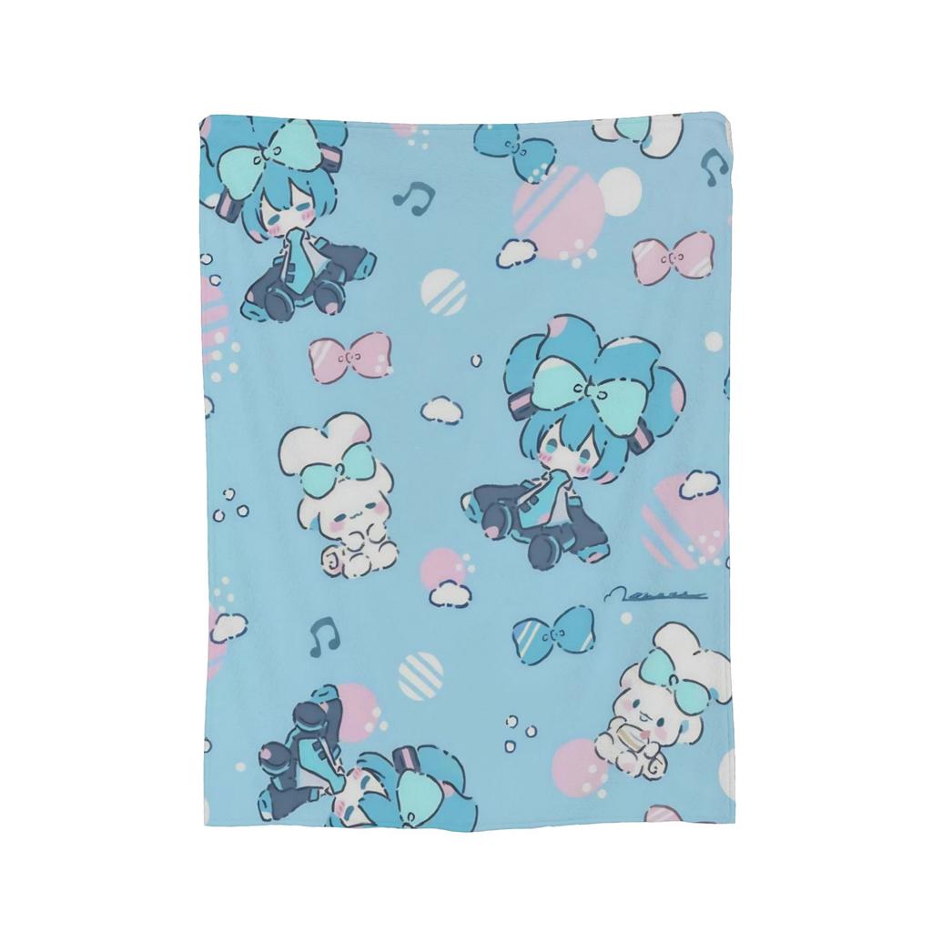 Hatsune Miku Anime Blankets Fleece Spring Autumn Multifunction Lightweight Throw Blanket for Bedding Car Plush Thin Quilt