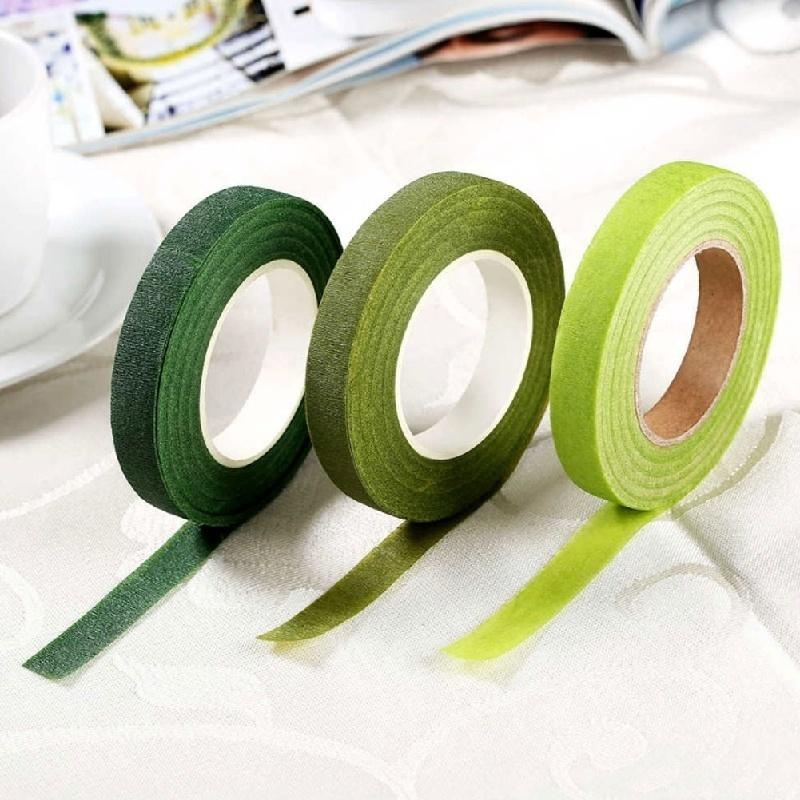 12mm Self-adhesive Green Paper Tape Floral Stem For Garland Wreaths DIY Craft Artificial Silk Flower