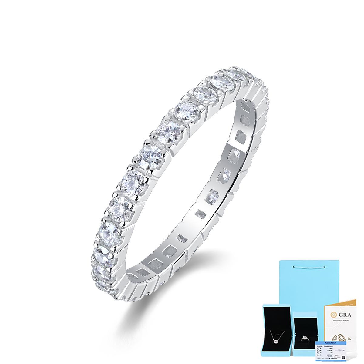 

Серебряное кольцо с муассанитом S925, закрытое кольцо, ювелирные изделия Beauty No. 8