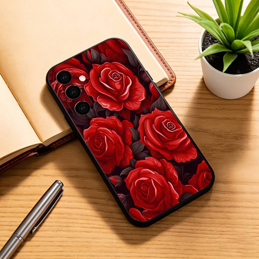 F-flowers Phone Case For Samsung Galaxy A73,A72,A71,A70,A53,A52,A51,Others Soft Black Cover