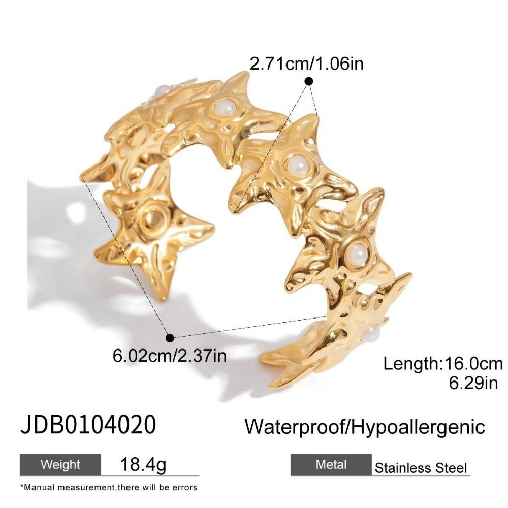 Hollow Flower Open Cuff Bracelets Irregular Stainless Steel Bracelets Geometric Bangles Jewelry