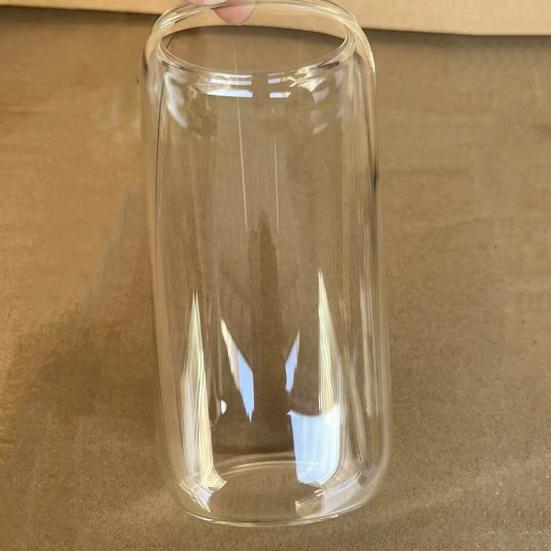 Trendy Mason Jar Tumbler Glass Straw Cup with Wood Lid for Cold Drinks 500ml Borosilicate Cup for Soda & Bubble Tea