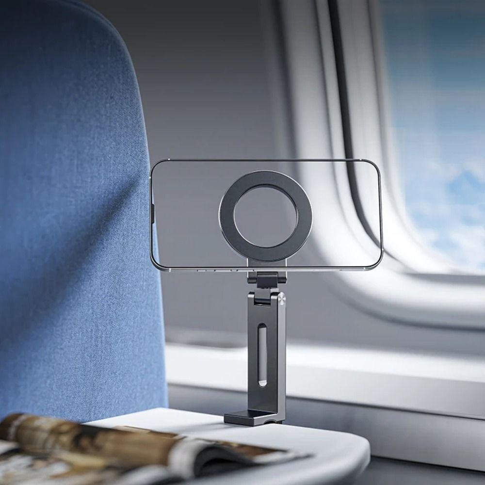 Foldable Airplane Phone Mount 360° Rotation Travel Phone Stand Magnetic Phone Holder Selfie Stick