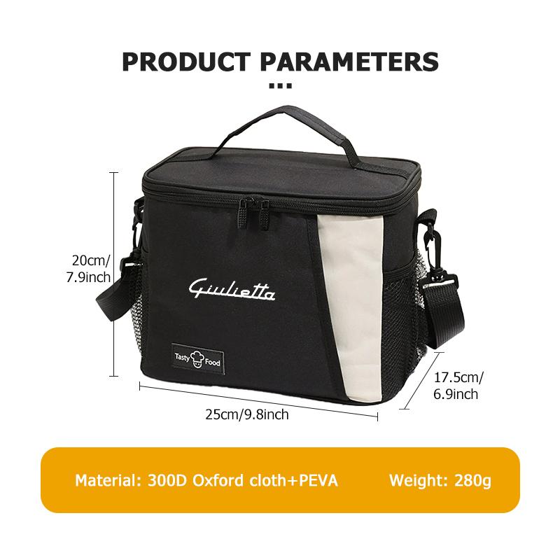 For Alfa Romeo Car Logo Portable Waterproof And Insulated Lunch Box Bento Pouch Accessories 159 Giulietta 156 147 Giulia Mito GT