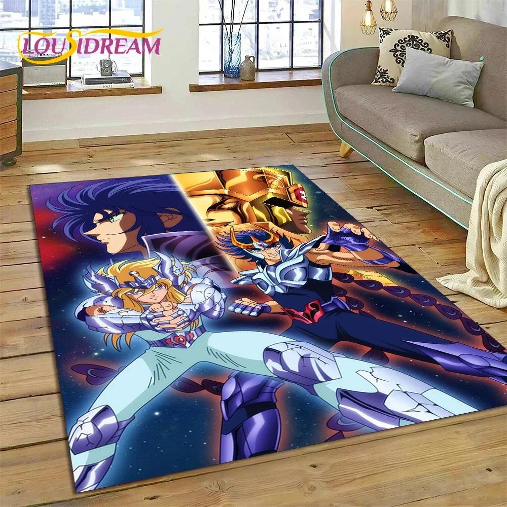 Cartoon Saint Seiya 3D Retro Anime Carpet Rug for Bedroom Living Room Home Sofa Decoration,Children Game Large Decor Floor Mat