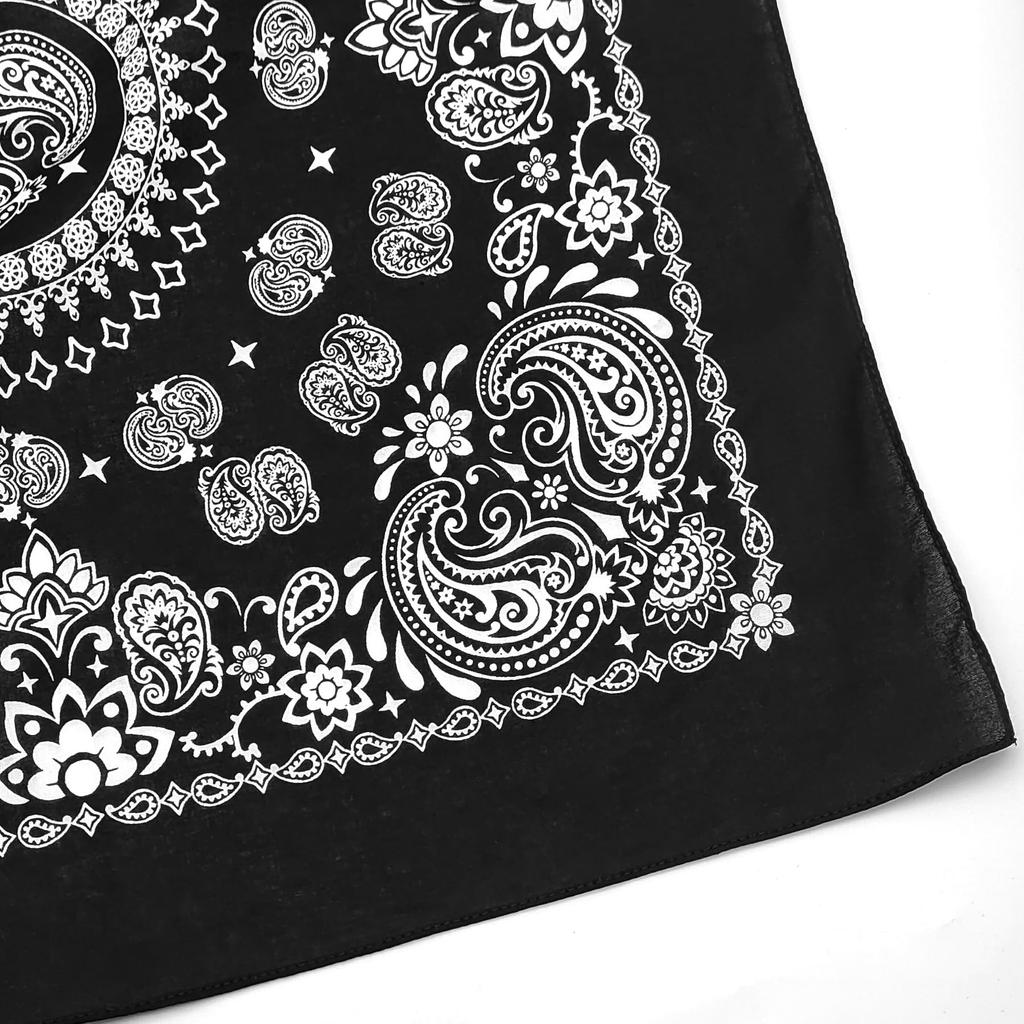 Trifong Paisley Bandana Black Cotton 100% Quick Dry 55cm x 55cm
