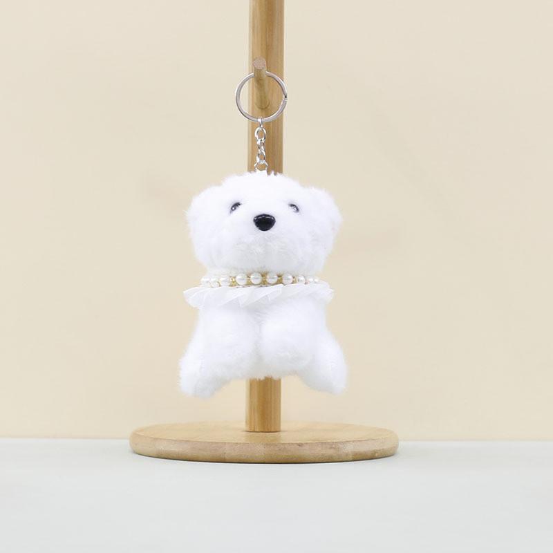 Charming Plush Dog Doll Keyring Super Soft Fabric Keychain Adorable Pet Accessory