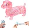 Cute Dachshund Squishy,Sparkly Squishy Sausage Dog, Ultra-Soft Mini Stress-Relieving Rainbow Touch Weiner Dog