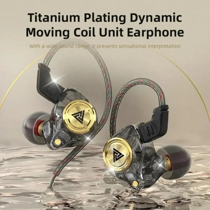 QKZ CK5 Wired Earphones In-Ear Headphones with Mic Volume Control HiFi Stereo Sound Deep Bass Tangle-Free for Phone Laptop PC