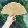 Dream Lotus Mini Japanese-Style Handheld Full Bamboo Fan Hanfu Mamian Skirt Dance Qipao Portable Folding Fan Girl Group Folding Fan