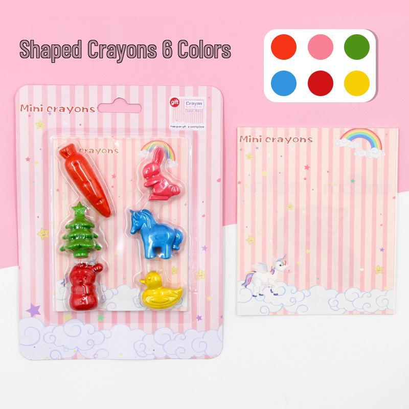Washable 3D Radish Crayons Set - 6 Erasable Colors for Kids Creative Art