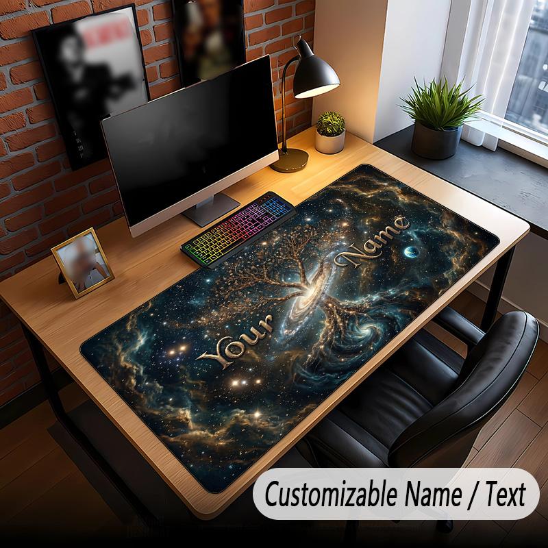 Tree of Life Theme Custom Mouse Pad Personalized With Name Text Customized Desk Mat For Office Home Decor