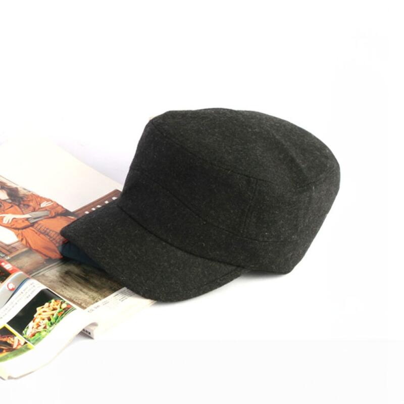 Oversized neat wool military cap, soft ball cap for fall and winter XL