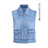 ELLASSAY Women's Spring Denim Workwear Vest
