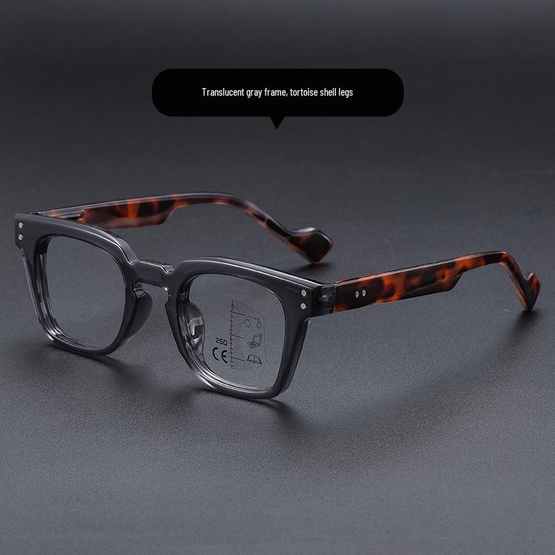 Unisex Japanese Multifocal Photochromic Blue Light Blocking Reading Glasses for Distance and Close-Up, Flat Lens, Senior-Friendly.