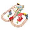 Wooden Train Tracks Set Simulation City Train Set for Kids Children Toddler Toy Above 2 Years Old