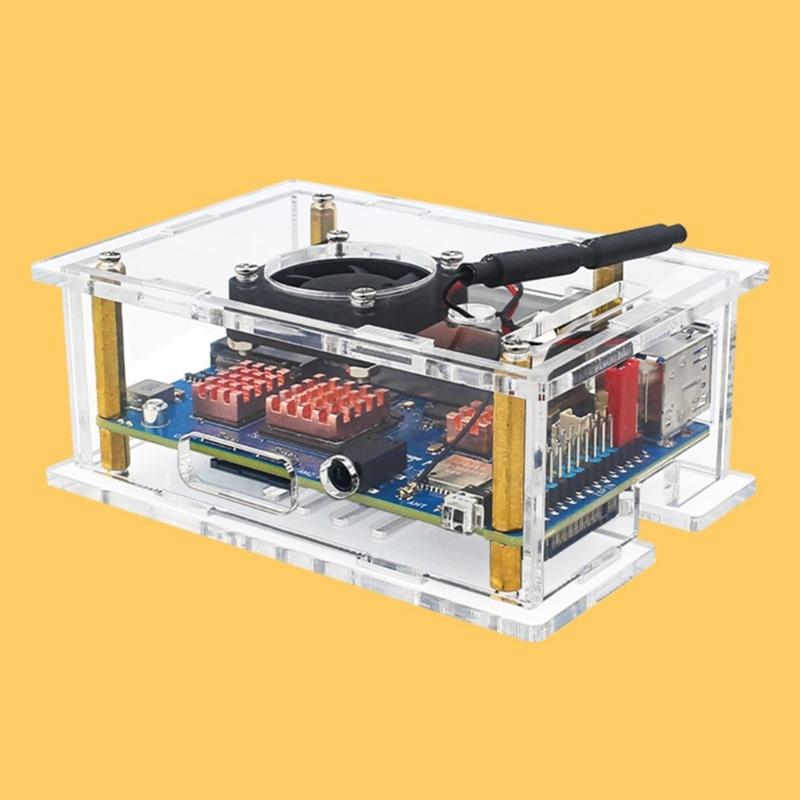 For RV2 Acrylic Case With Cooling Fan Coolers Transparent Shell For RV2 Development Board Accessories