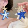 Elegant Starfish Ear Pendant Raffia Grass Star Dangle Earrings Unique Starfish Earrings  Summer
