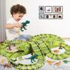Dinosaur Themed Plastic Racing Track Set Bend Flexible Race Track with Electronic Car Educational Toys for Children