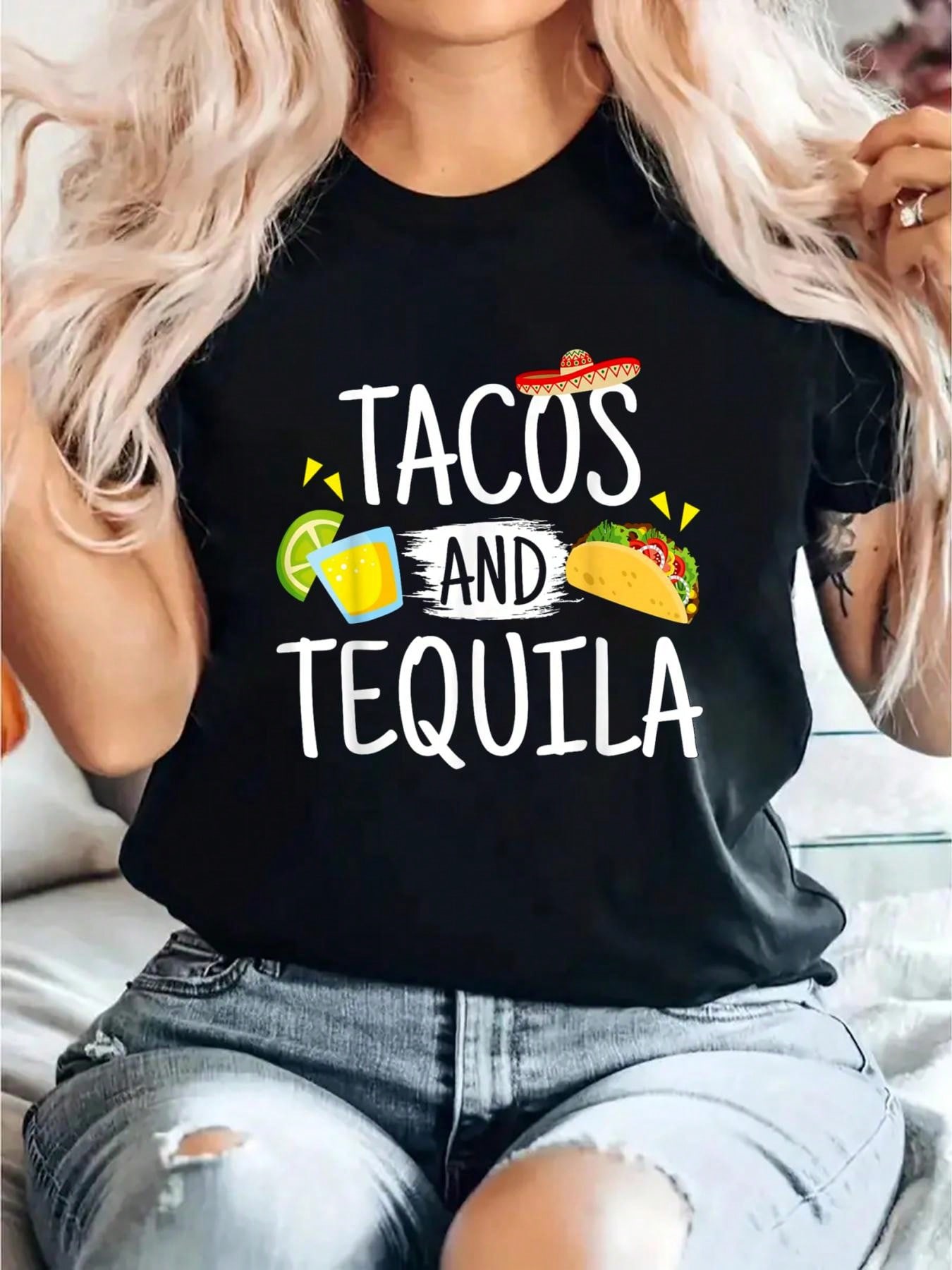 Tacos and Tequila graphic T-shirt L