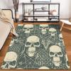 Skull and Symbols Dark Design Rug Non-slip Rug Suitable for Living Room and Bedroom Sofas