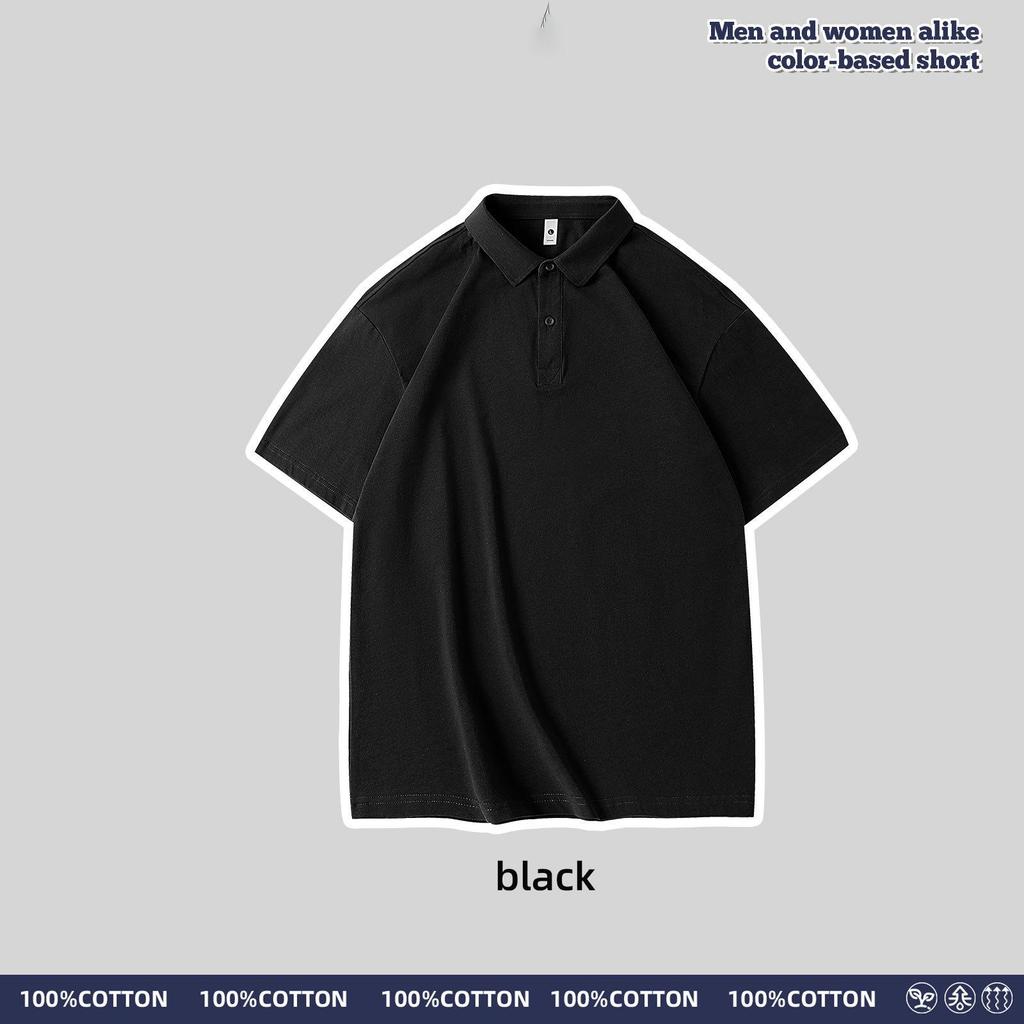 Unisex Bol Kesim Polo Yaka Tişört, Günlük Kısa Kollu Düz Renk Tişört, Erkek ve Kadınlar İçin Bol Kesim Yazlık Golf Üstü