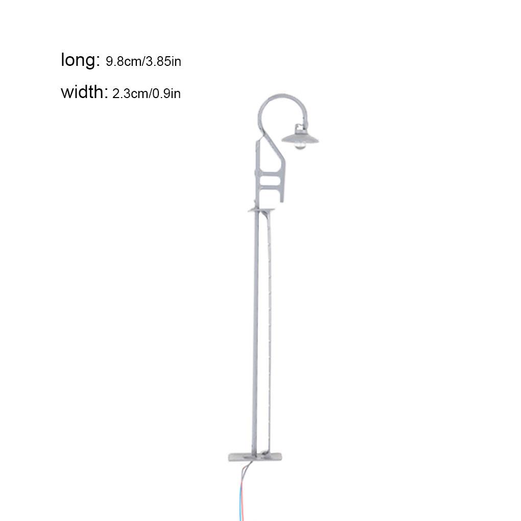 Modelo Ferroviário Luz Ao Ar Livre Branco Quente Artesanato LED Poste de Luz Escala 1: 87 Micro Paisagem Leve Lâmpadas de Parque Decorações