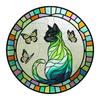 New Cat Painting Style Love Cats Pet Acrylic Maple Leaf Light Catcher, Celebration Home & Door Decor, Christmas & New Year Gifts