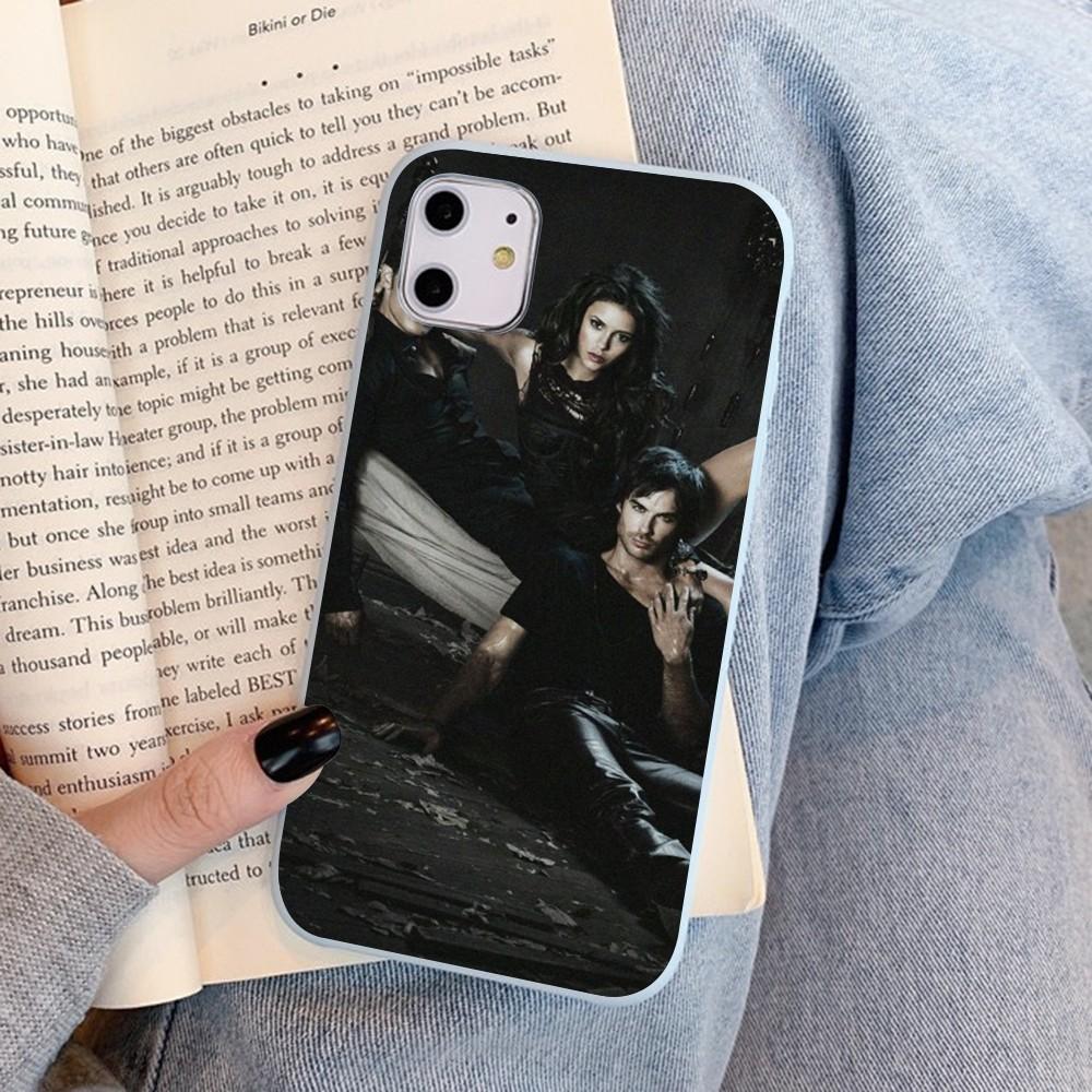 American Movie The Vampire Diaries Phone Case For IPhone 14 11 12 13 Mini Pro Xs Max 8 7 6 6S Plus X XR Solid Candy Color Case