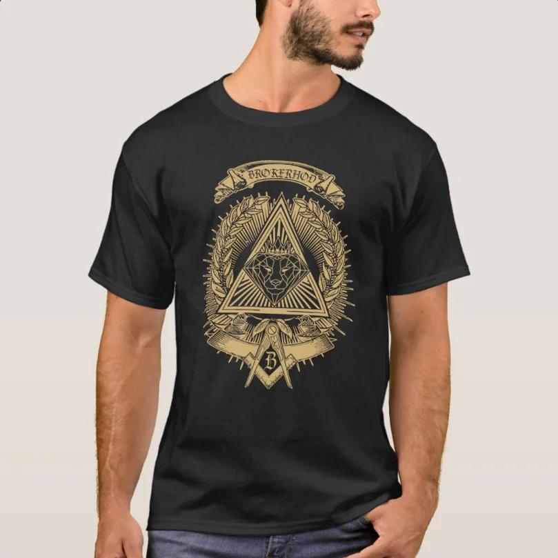 BrokerHood Gold Illuminati Lion TShirt 100 Cotton ONeck Short Sleeve Casual Mens Tshirt Size S3XL S
