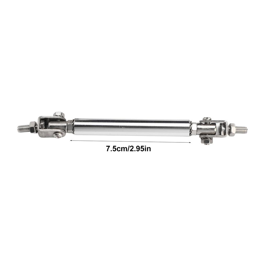 2 Pcs Splitter Strut Rods 7.5cm Adjustable Bumper Protector Lip Rod Splitter Silver Universal For Car