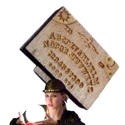 Miniaturowa gra planszowa Ouija Drewniana plansza Ouija Alfabet Vintage Z planszetką Mini plansza Narzędzia do wróżenia Dekoracja biurka