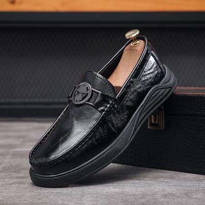 Men's Shoes Spring Men's British Style Business Casual Leather Shoes One Pedal Lazy Beanie Shoes Men's Board Shoes Work Shoes