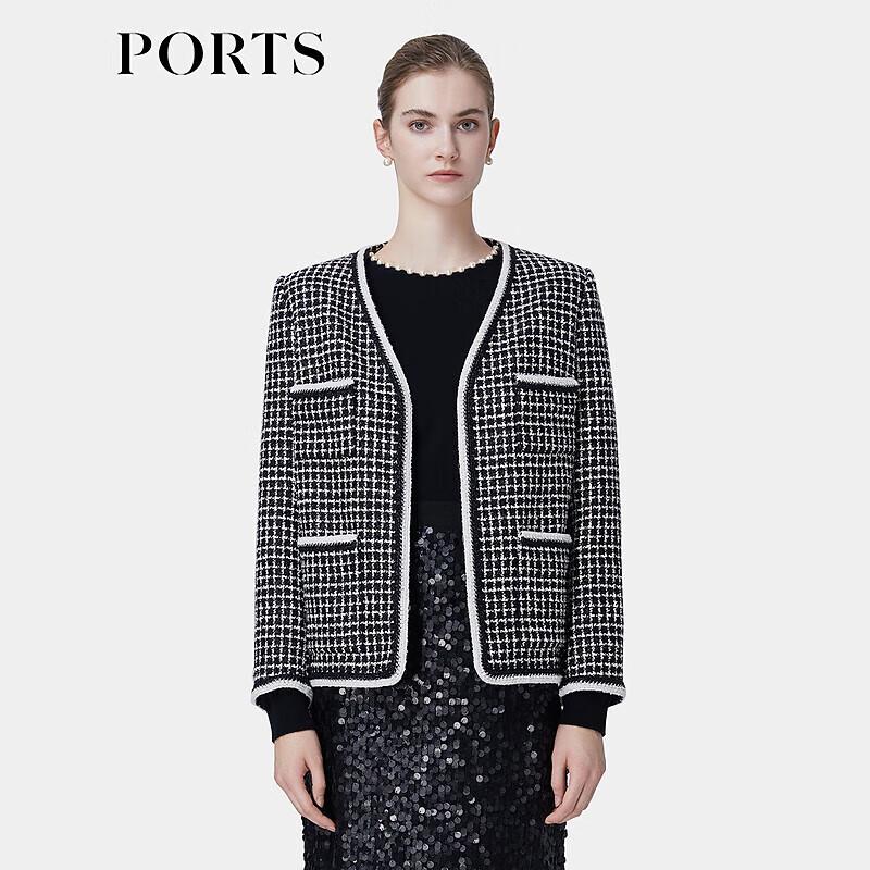 

Женский твидовый жакет в клетку в британском стиле от PORTS 8