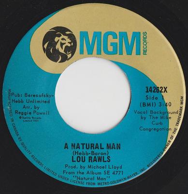 7inch Record LOU RAWLS  A Natural Man 14262X MGM Records 1971 Canada SoulFunk Used