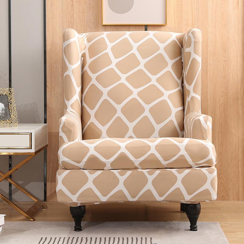 Copridivano per poltrona Wingback, 2 pezzi/set, copridivano elasticizzato, copripoltrona, protezione per mobili, fondo elastico per soggiorno