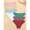 7Pcs Woman Cotton Underpants Sexy Breathable Striped Briefs Female Solid Color Soft Underwear Girls Comfortable Lingerie