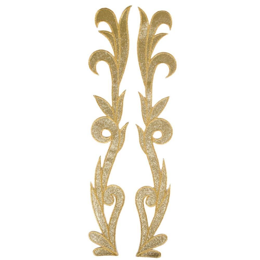 2 Pieces Gold Silver Sequin Flower Patch Collar Decoration Baroque Applique Crafts Projects