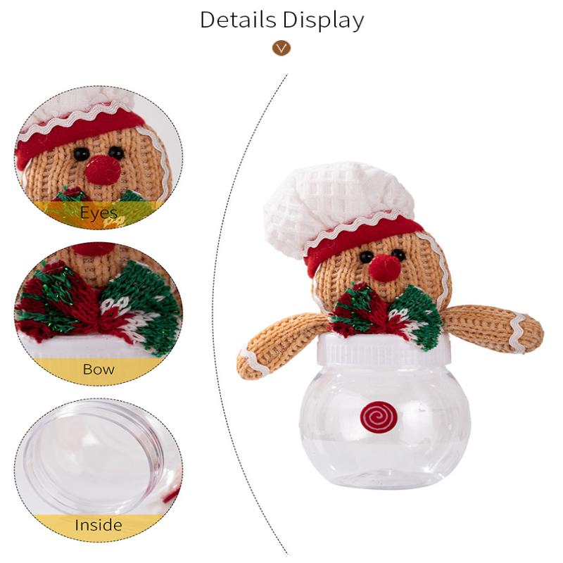 Christmas Candy Gift Box Transparent Storage Jar For Cookies Snacks Gingerbread Man Food Container Kids New Year Decoration