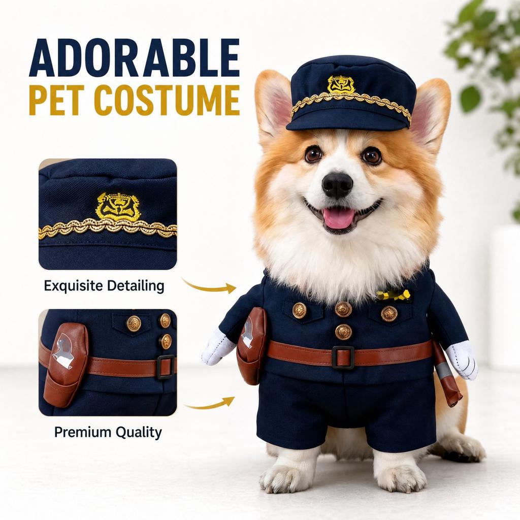 Halloween Pet Costume Funny Dress Up Outfit for Small Medium Dogs and Cats for Holiday Parties