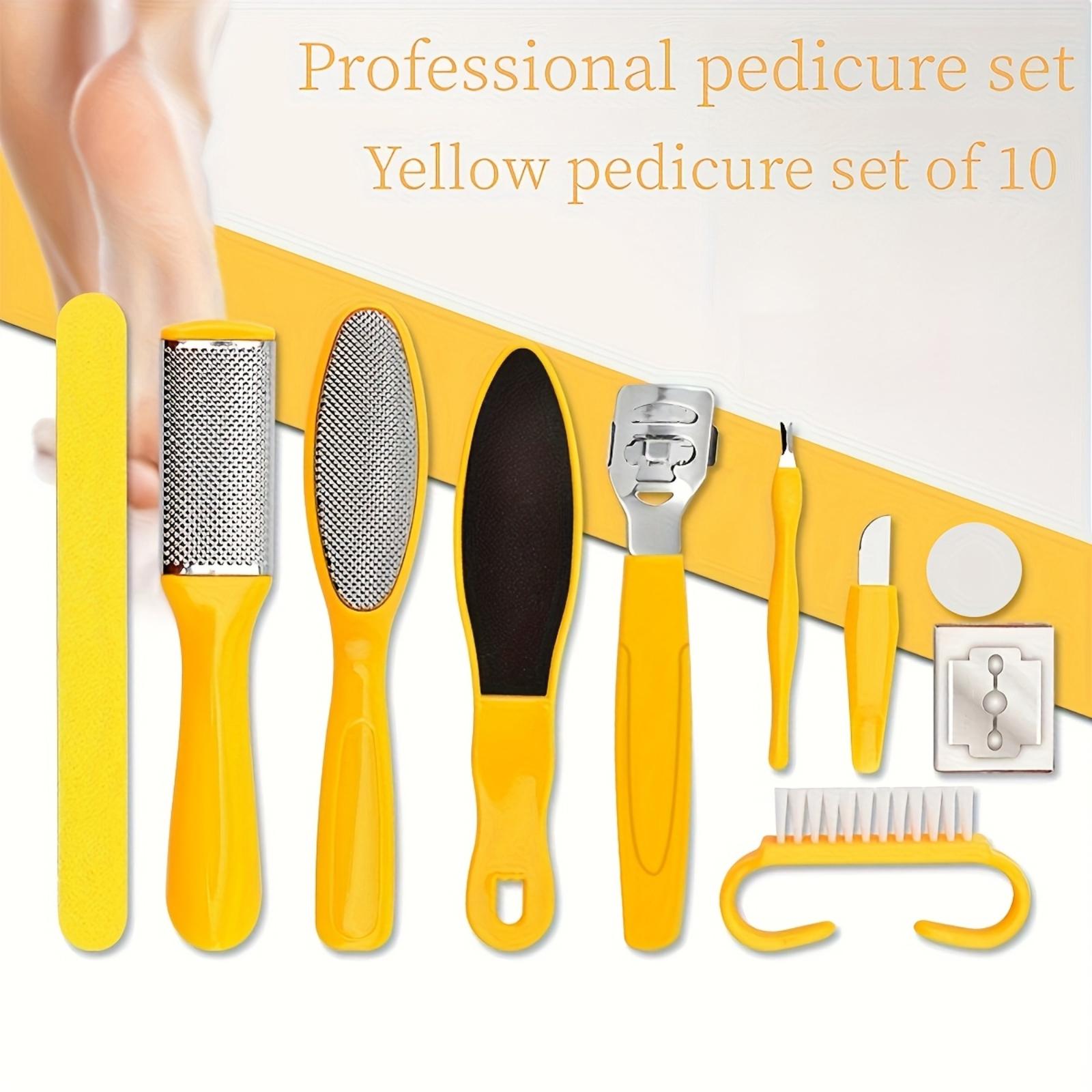 

10 Piece Set Of Household Foot Scraper For Removing Dead Skin And Rubbing Foot Plates one size жёлтый