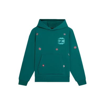 Li Ning Sports Trend Series Logo Print Drawstring Long Sleeve Sweatshirt Unisex Sweatshirt Duck-Green AWDSF49-4
