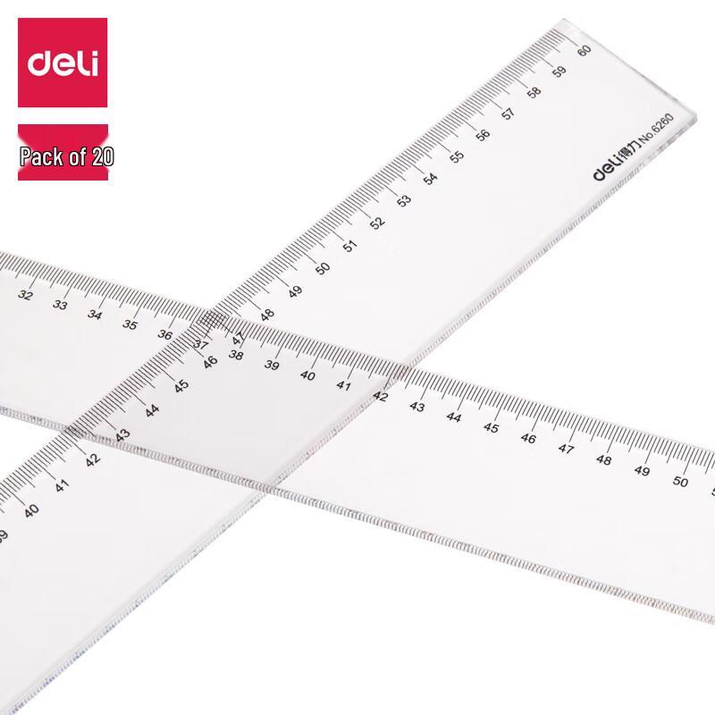 Deli 20-Pack 60cm Straight Ruler