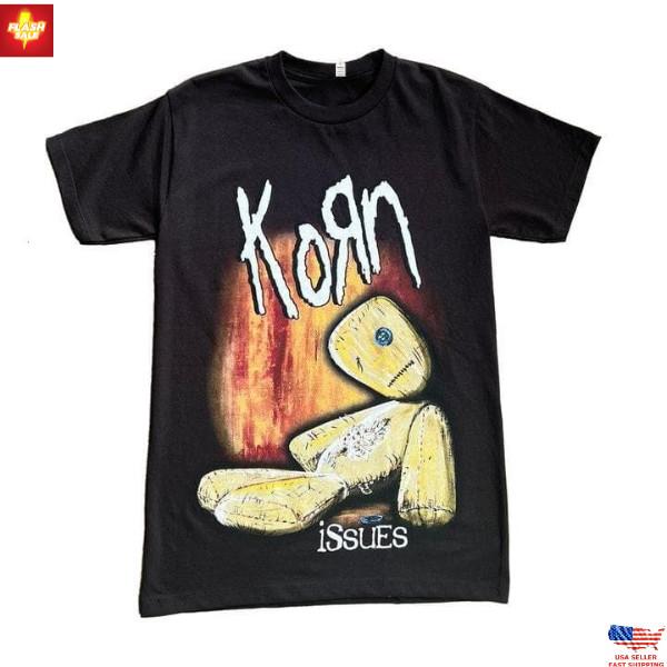 Trending Korn Issues Rock Band New Black Short Sleeve T-Shirt Unisex All Sizes Unisex T-Shirt XL