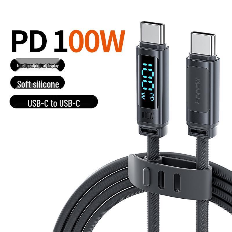 

Toocki PD100W Digital Display Silicone Cable for Apple 17 MacBook, Super Fast Charging. 1m