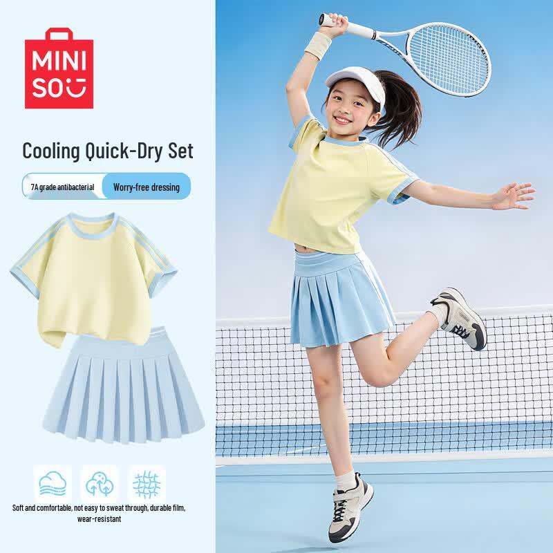 MINISO Girls 2026 Summer Pleated Skirt Set 120